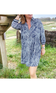 Robe feuilles bleu